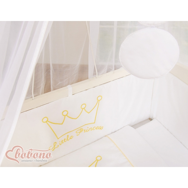 Beistellbett mit Matratze und Bettwäsche Set - Little Prince/Princess weiß