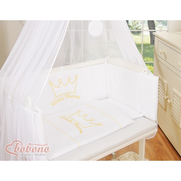 Beistellbett mit Matratze und Bettwäsche Set - Little Prince/Princess weiß