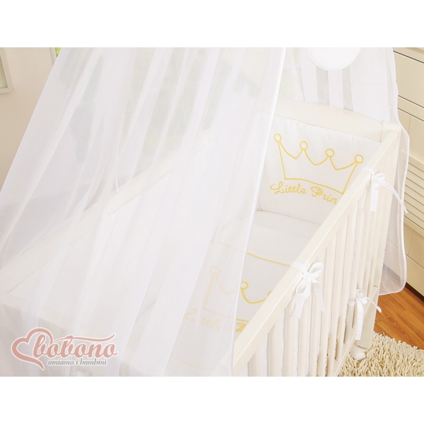 Beistellbett mit Matratze und Bettwäsche Set - Little Prince/Princess weiß