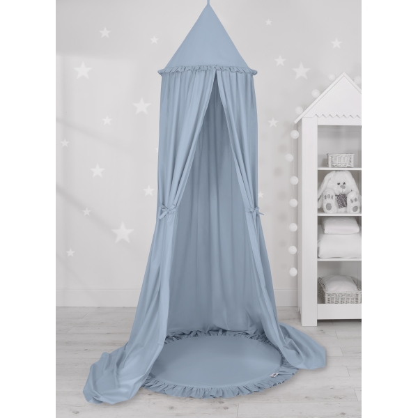 Betthimmel für Kinderzimmer mit Spielmatte- pastellblue