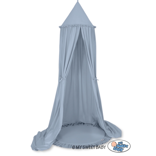Betthimmel für Kinderzimmer mit Spielmatte- pastellblue