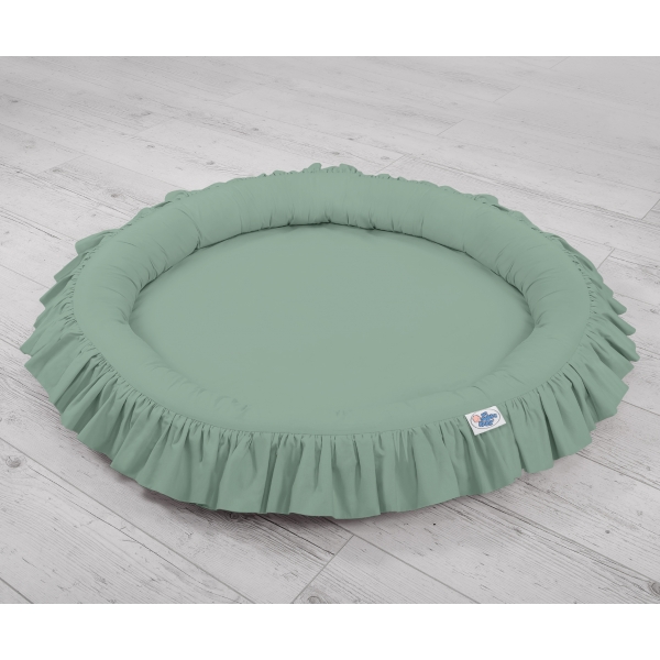 Betthimmel Kinderzimmer + Rüschennestchen- weißgrün