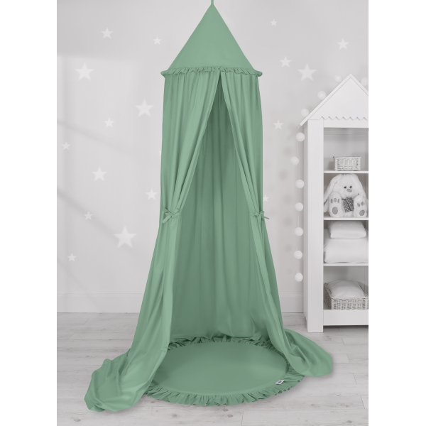 Betthimmel Kinderzimmer + Spielmatte- weißgrün
