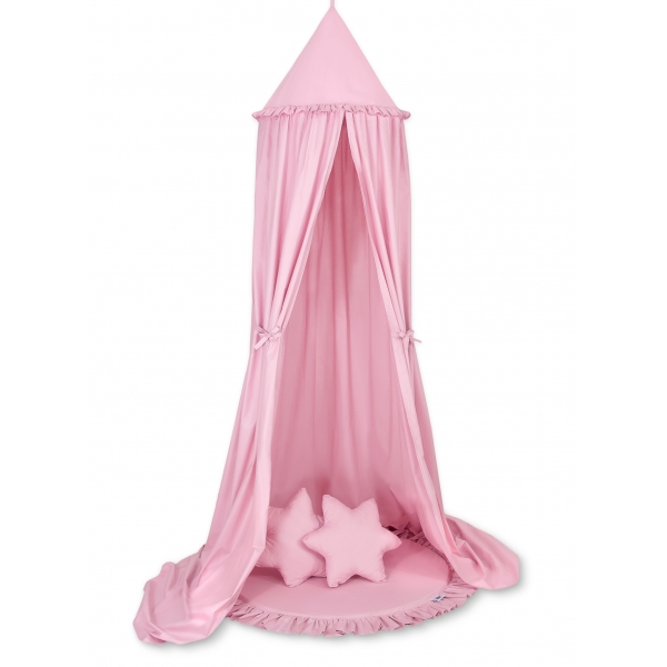 Kinderzimmer Betthimmel Mädchen mit Kissen und Spielmatte