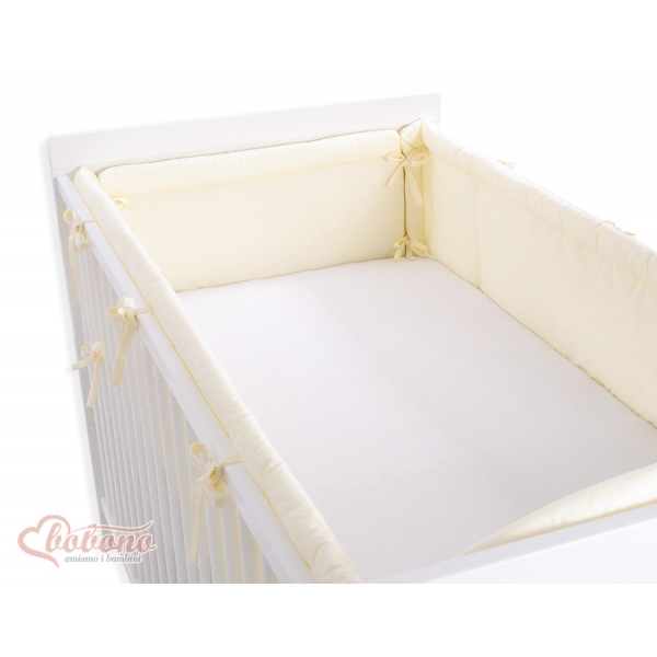 Bettumrandung Babybett XXL- Hängende Herzen creme