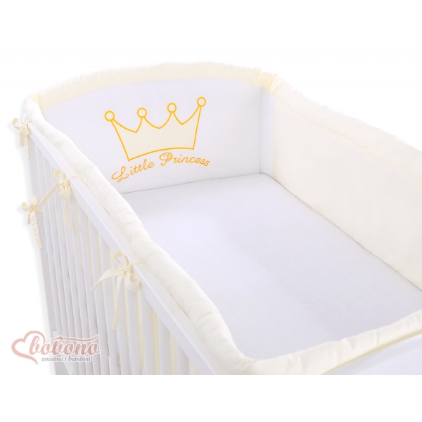 Baby Bettumrandung Babybett XXL- Little Prince/Princess creme
