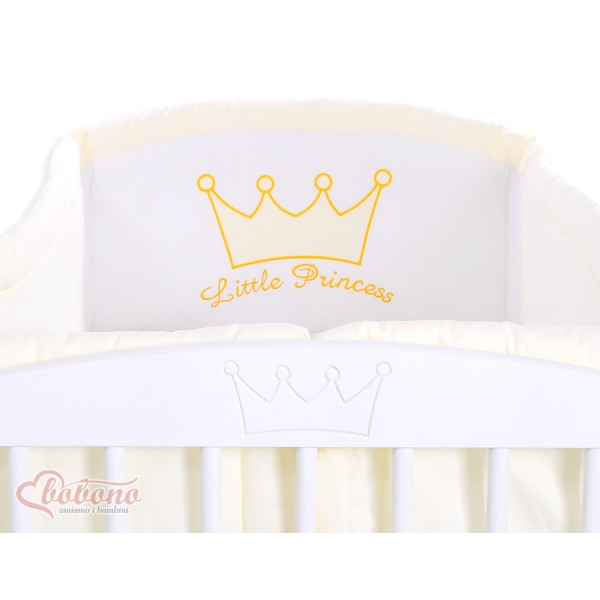 Baby Bettumrandung Babybett XXL- Little Prince/Princess creme
