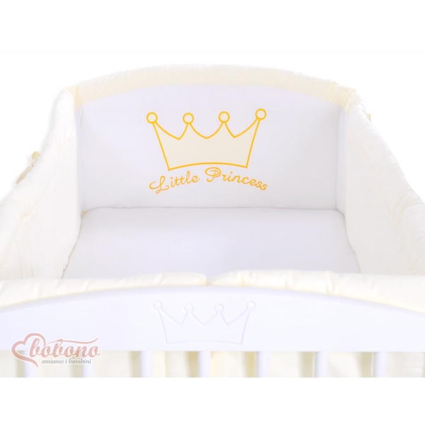 Baby Bettumrandung Babybett XXL- Little Prince/Princess creme