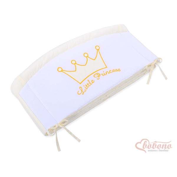 Baby Bettumrandung Babybett XXL- Little Prince/Princess creme