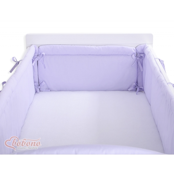 Bettumrandung XXL für Babybett - Hängende Herzen lila