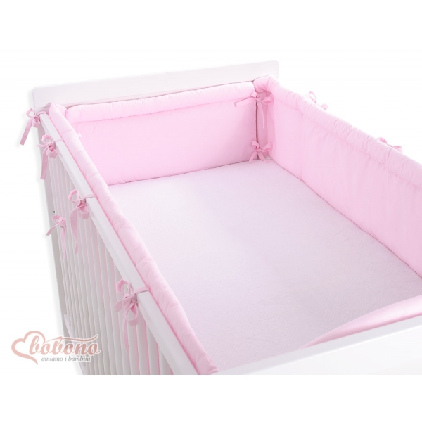 Bettumrandung XXL für Gitterbett- Hängende Herzen rosa