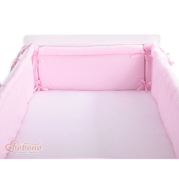 Bettumrandung XXL für Gitterbett- Hängende Herzen rosa