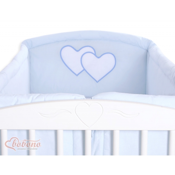 Bettumrandung XXL für Kinderbett - Hängende Herzen blau