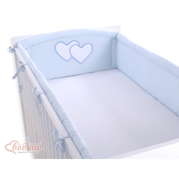 Bettumrandung XXL für Kinderbett - Hängende Herzen blau