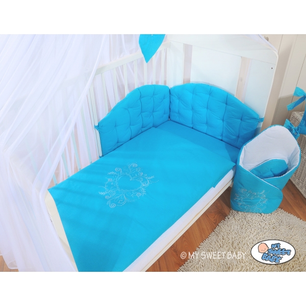 Bettwäsche 100x135 90x120 für Babybett 3-tlg - Chic türkis