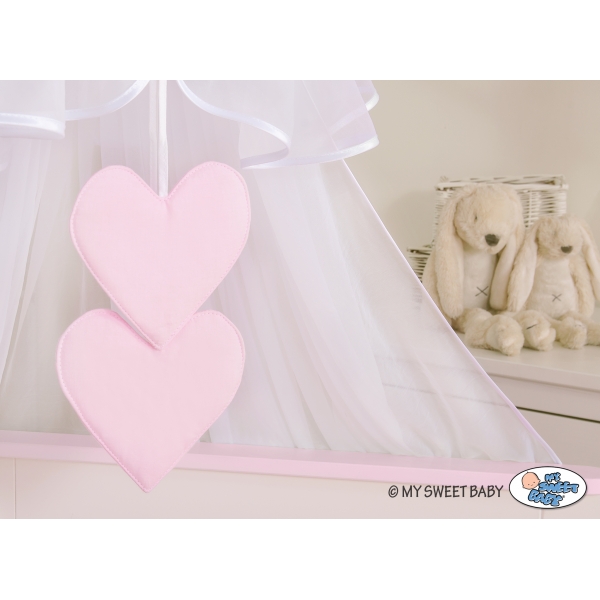 Bettwäsche Babybett 5-tlg mit Moskitonetz Kopfschutz gesteppt- rosa