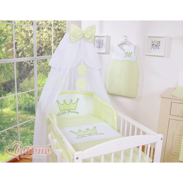 Baby Bettwäsche Set 11-tlg - Little Prince/Princess grün