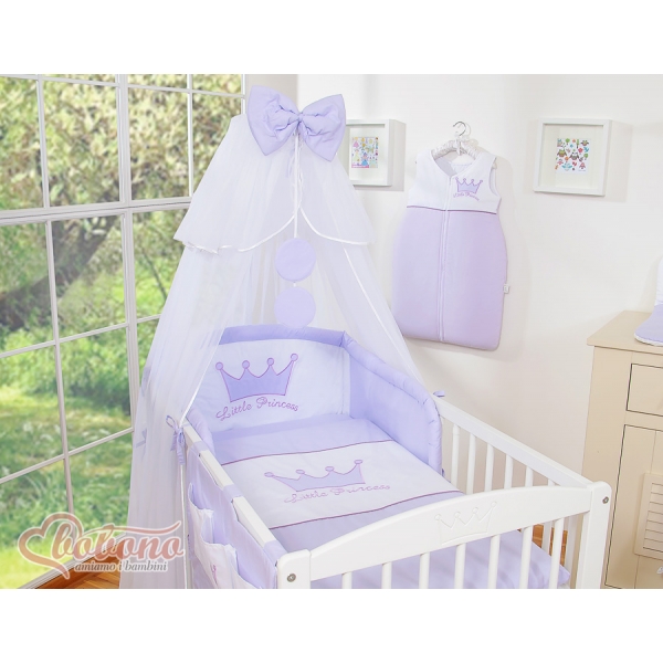 Baby Bettwäsche Set 11-tlg - Little Prince/Princess lila