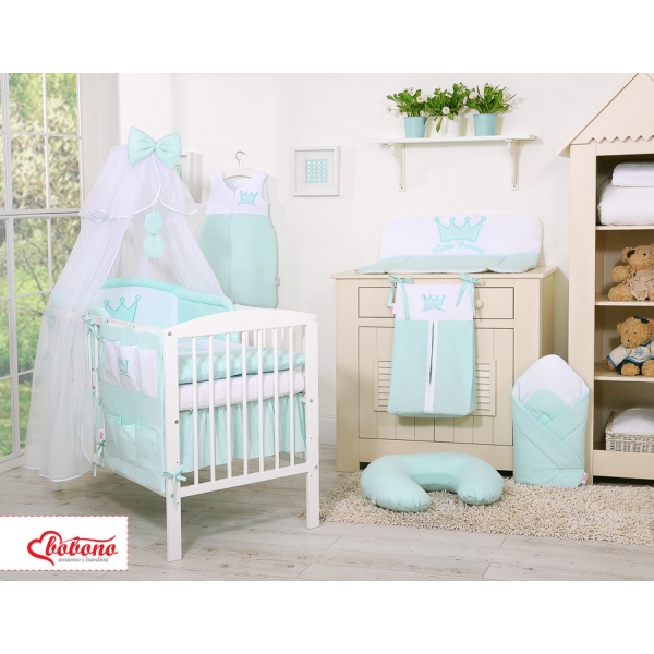 Baby Bettwäsche Set 11-tlg - Little Prince/Princess minze
