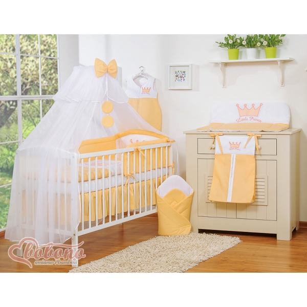 Baby Bettwäsche Set 11-tlg - Little Prince/Princess pfirsich