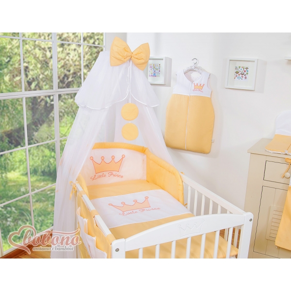 Baby Bettwäsche Set 11-tlg - Little Prince/Princess pfirsich