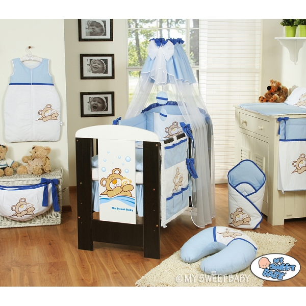 Bettwäsche Set 11-tlg mit Himmel (S60) - Teddy Bär Barnaba blue