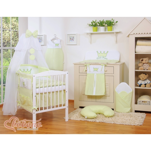 Bettwäsche Set 11-tlg mit Moskitonetz - Little Prince/Princess grün