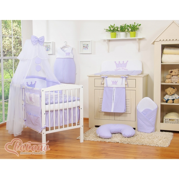 Bettwäsche Set 11-tlg mit Moskitonetz - Little Prince/Princess lila
