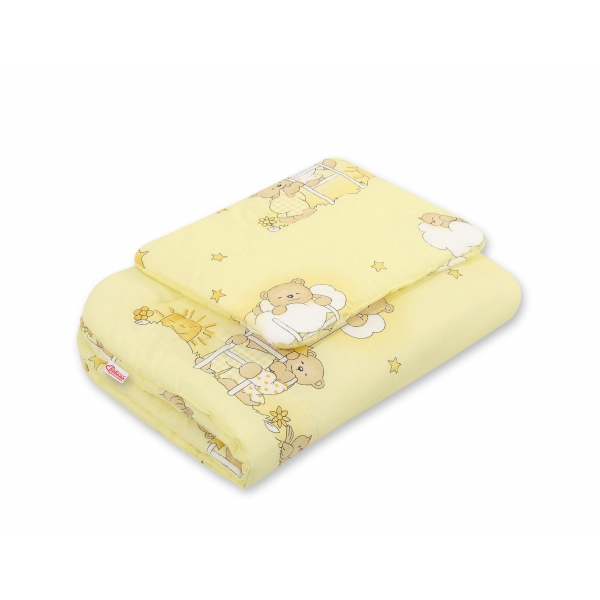 Baby Bettwäsche Set 2-tlg 75x100m - Leiter-Bärchen creme