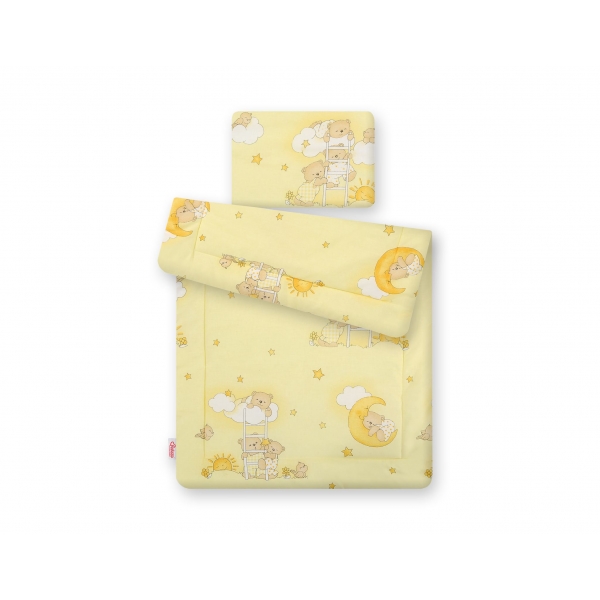 Baby Bettwäsche Set 2-tlg 75x100m - Leiter-Bärchen creme