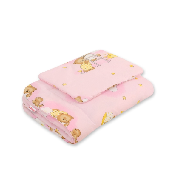 Baby Bettwäsche Set 2-tlg 75x100m - Leiter-Bärchen rosa