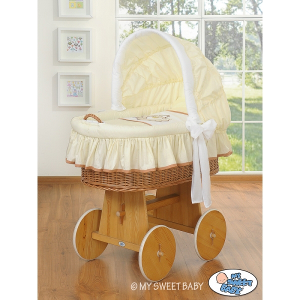 Bettwäsche für Baby Bollerwagen Set 2-tlg Bär Stickerei