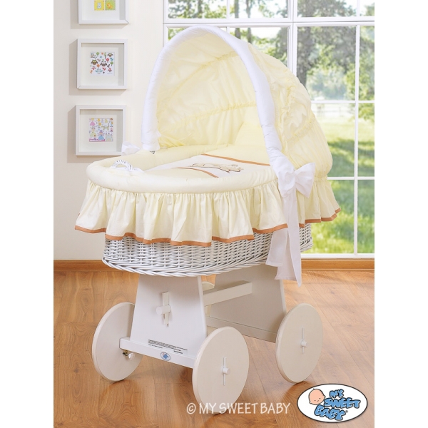 Bettwäsche für Baby Bollerwagen Set 2-tlg Bär Stickerei