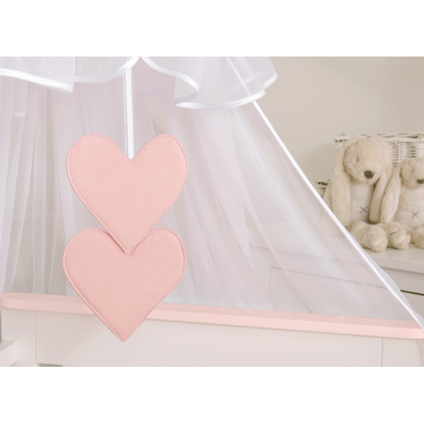 Bettwäsche Set 5-tlg mit Moskitonetz Babybett Kopfschutz gesteppt- altrosa
