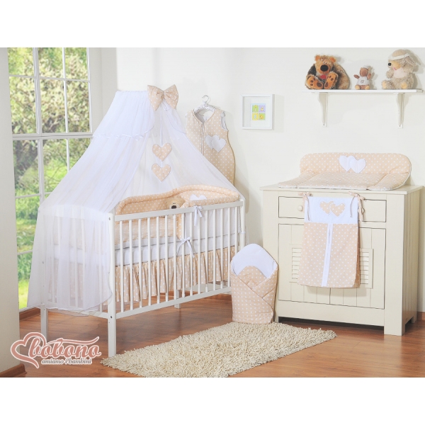 Babybett Bettwäsche mit Moskitonetz und Bettumrandung Set