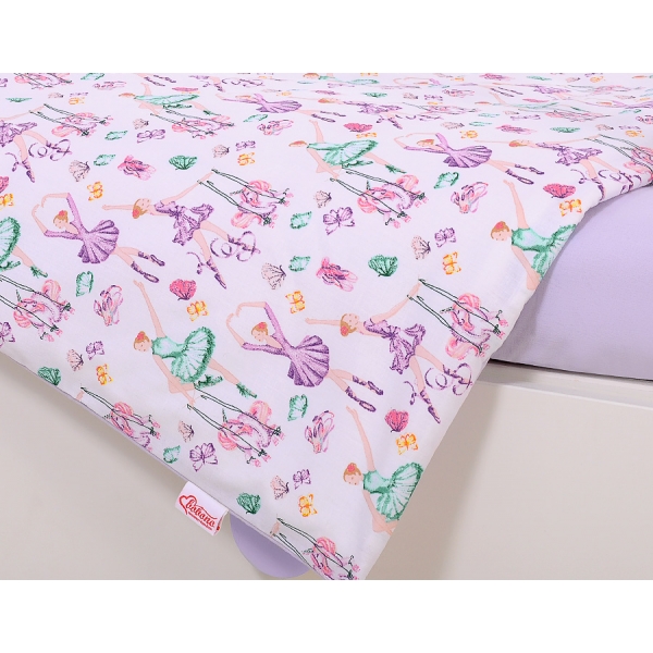 Bettwäsche Set für Babybett 3-tlg - Ballerinen lila