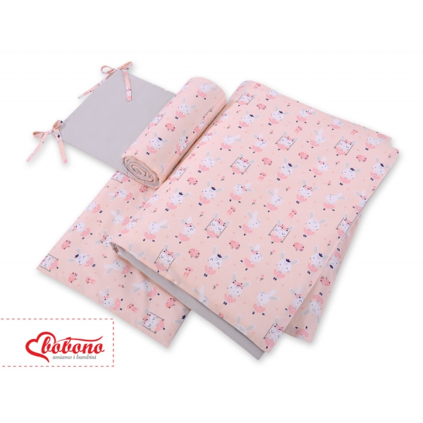 Bettwäsche Set für Babybett 3-tlg - Ballerinen rosa