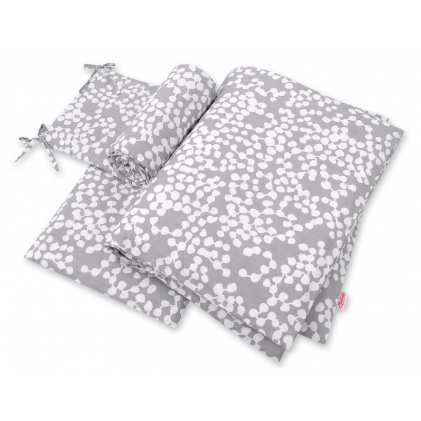 Bettwäsche Set für Babybett 3-tlg - Bubbles grau