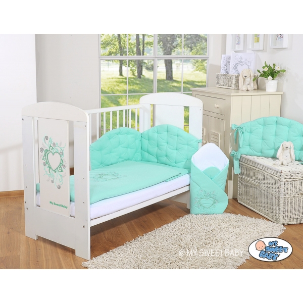 Bettwäsche Set für Babybett 3-tlg - Chic minze
