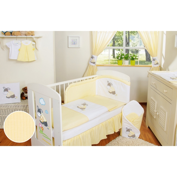 Bettwäsche Set für Babybett 3-tlg - Esel Luca gelb