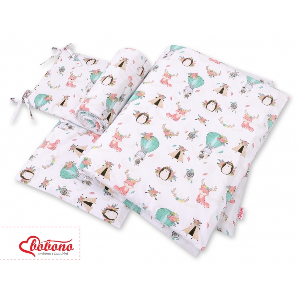 Bettwäsche Set für Babybett 3-tlg - Füchse beige