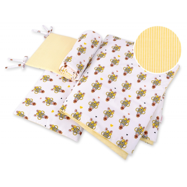 Bettwäsche Set für Babybett 3-tlg - gelbe Zebras
