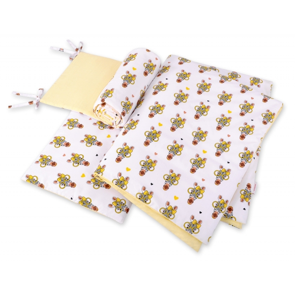 Bettwäsche Set für Babybett 3-tlg - gelbe Zebras