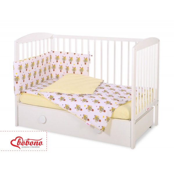 Bettwäsche Set für Babybett 3-tlg - gelbe Zebras