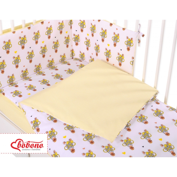 Bettwäsche Set für Babybett 3-tlg - gelbe Zebras