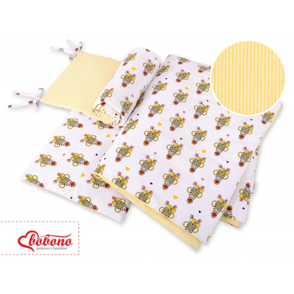 Bettwäsche Set für Babybett 3-tlg - gelbe Zebras