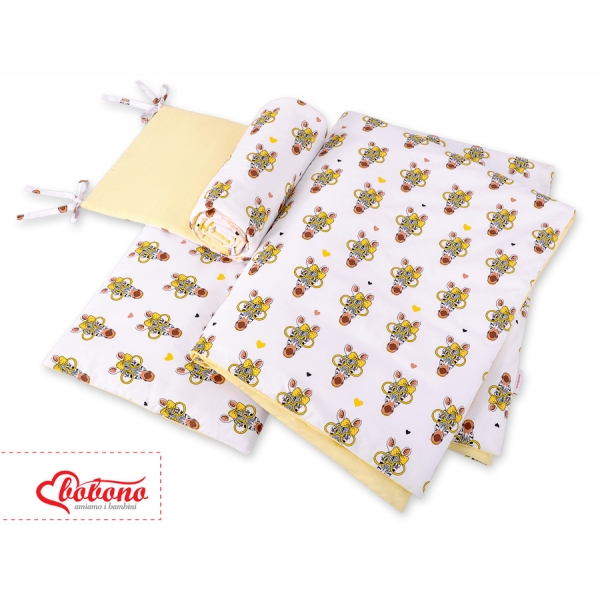 Bettwäsche Set für Babybett 3-tlg - gelbe Zebras