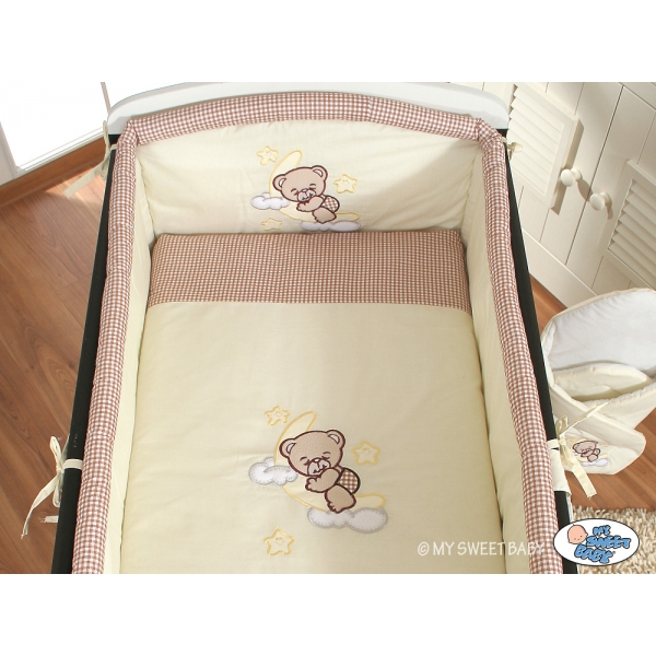 Bettwäsche Set für Babybett 3-tlg (L60) - Gute Nacht braun