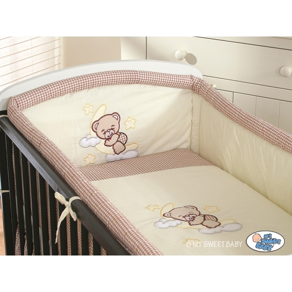 Bettwäsche Set für Babybett 3-tlg (L70) - Gute Nacht braun