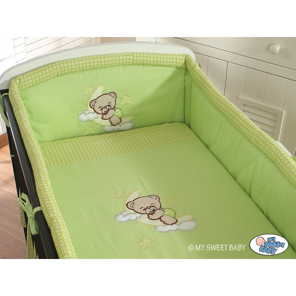 Bettwäsche Set für Babybett 3-tlg (L70) - Gute Nacht grün